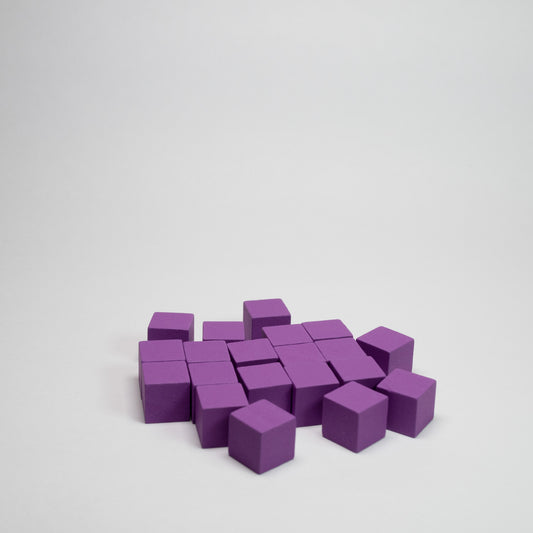 Purple Wooden Cube 10mm Game Pieces 20 Pack