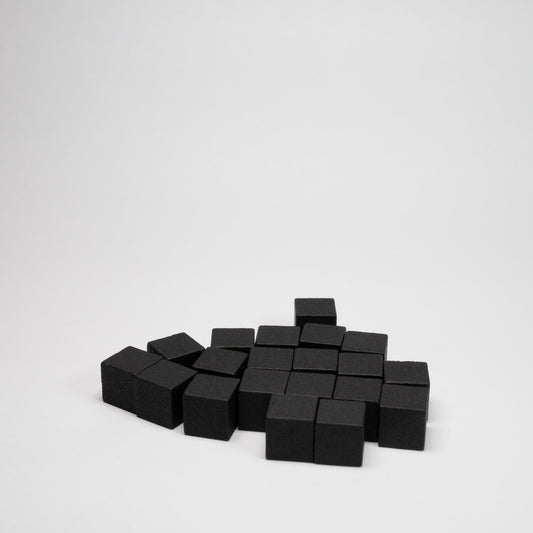 Black Wooden Cube 10mm Game Pieces 20 Pack