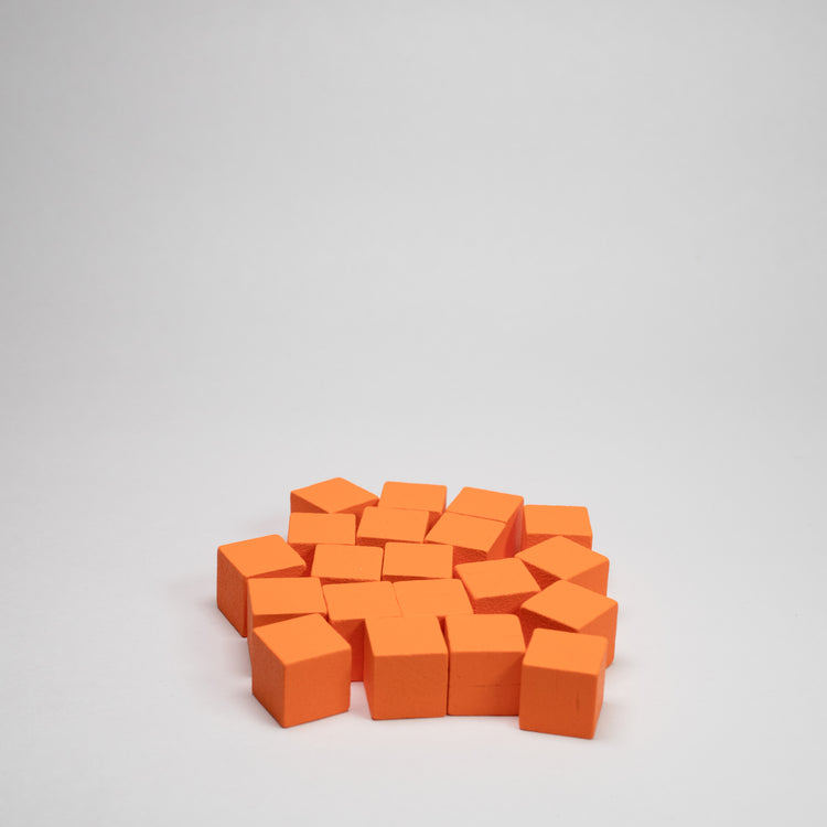 Orange Wooden Cube 10mm Game Pieces 20 Pack