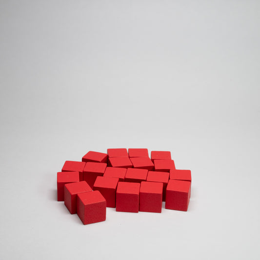 Red Wooden Cube 10mm Game Pieces 20 Pack